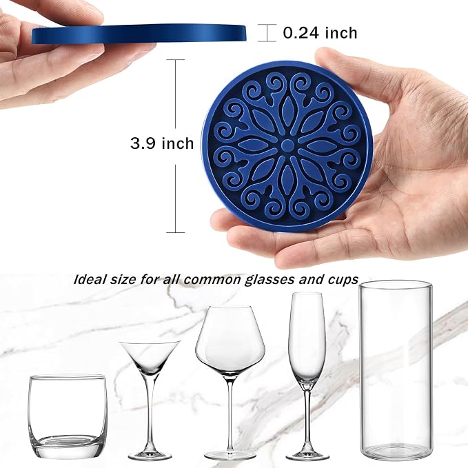 Silicone Coasters for Drinks, Resistant Reusable Drink Coasters-Great Gift for - Image 3
