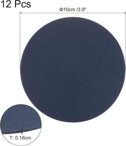 uxcell Round Faux Leather Coasters 4 Inch, Drink Coasters Suit - Image 2