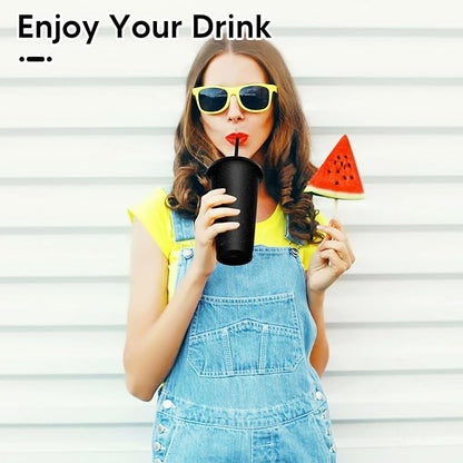 24 Pack Plastic Tumblers with Lids and Straw, Reusable Cups with Lids and - Image 6