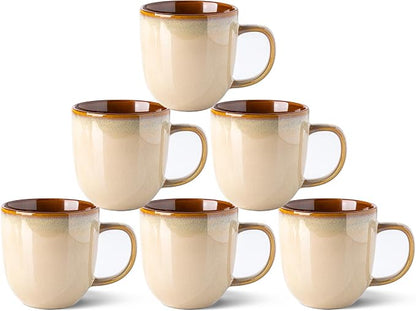 LERATIO Ceramic Coffee Mugs Set of 6, 12oz Handmade Coffee Mugs Set | Large by LeRatio