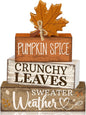 Moucuny 4 Pcs Fall Decor Wooden Maple Leaf Decoration Thanksgiving Tiered Tray by Moucuny