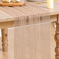 Artoid Mode Pearl Tan Gauze Table Runner 120 Inch 10FT, Seasonal Sheer Dining Holiday Wedding Birthday Baby Shower Table Decor for Home Party