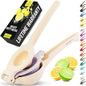 Zulay Kitchen Metal 2-in-1 Lemon Squeezer - Sturdy Max Extraction Hand Juicer Lemon Squeezer Gets Every Last Drop - Easy to Clean Manual Citrus Juicer Easy-Use Lemon Juicer Squeezer - Cream/Lavender
