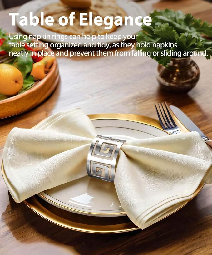 Hollow Out Design Napkin Rings Holder, Exceptional Craftsmanship, - Image 4
