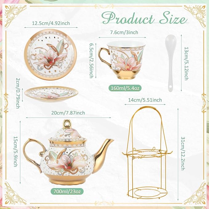 Zhehao 20 Pcs Porcelain Tea Set - Image 2