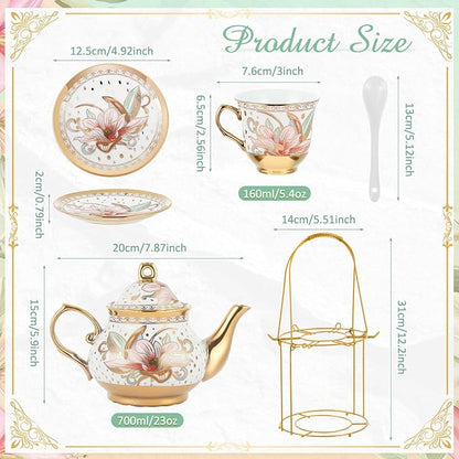 Zhehao 20 Pcs Porcelain Tea Set - Image 2