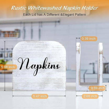 ALELION White-washed Wood Napkin Holder - Image 3