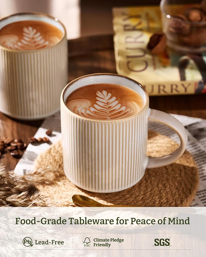 famiware Coffee Mug Set for 8, Star 16 oz Catering Mugs Cup Set - Image 2