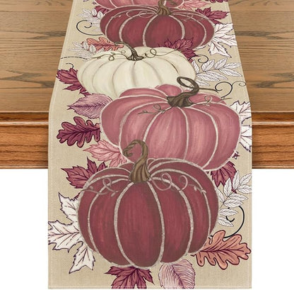 Artoid Mode 210 GSM Fall Table Runner 13x90 Inch Home Party Decor | Pink by ArtoidMode
