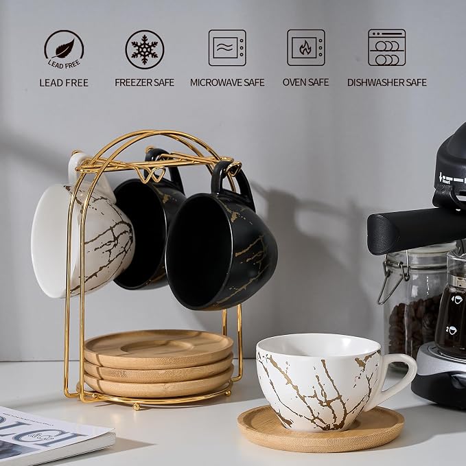 LUKA Ceramic Demitasse Espresso Cups Set - Image 4