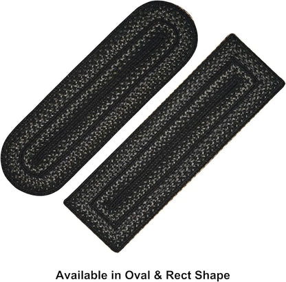 Homespice Jet Black Jute Braided Long Table Runner, Warm Primitive Decor, Rectangle 11x36 - Rich Colors, Easy to Clean, Durable and Protects Furniture
