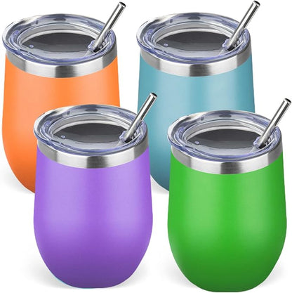 12oz/4 Pack Stainless Steel Wine Tumbler by GUDEMAO