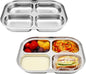 Korean Stainless Steel Divided Plates for Toddlers, Kids, Babies, Premium 304, Electro-Polished, No Black Residue, BPA-Free, 4-Compartment Food Tray, Camping, Balanced Meals, Set of 2