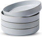 famiware Star 8.25" Pasta Bowls, Large Dinner Bowls Set of 4, Salad Bowl Plates, Shallow Bowls for Eating, Light Gray
