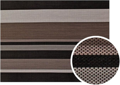 New Star Foodservice 28218 Crossweave Woven Vinyl Placemats, Set of 4, Chocolate Stripe