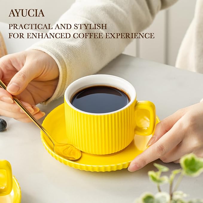 5 Ounce Espresso Cups Set of 4, Small Coffee Cups - Image 3