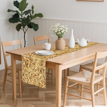 6Pcs Straw Table Runner Rectangular Farm Table Cloth Hay Stacks Table Runner - Image 4