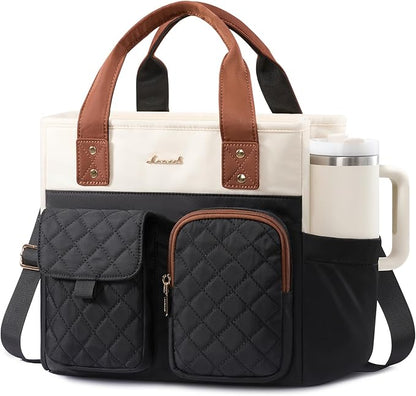 LOVEVOOK Insulated Lunch Bag for Women, Elegant Quilted Stitching Lunch Tote by LOVEVOOK