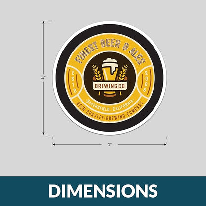 Custom Coasters - Personalized Pulpboard Coasters with Your Own Logo or Photo (10-1000 Pack) (4 inch Round)