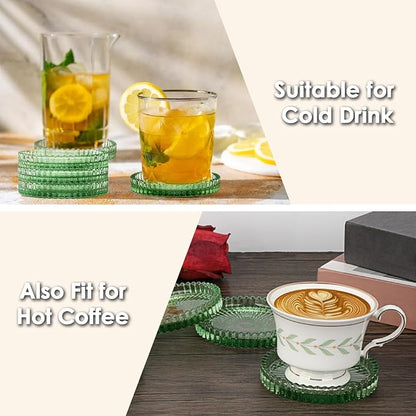 Modern Clear Coaster Set of 8- Glass Coasters - Image 5