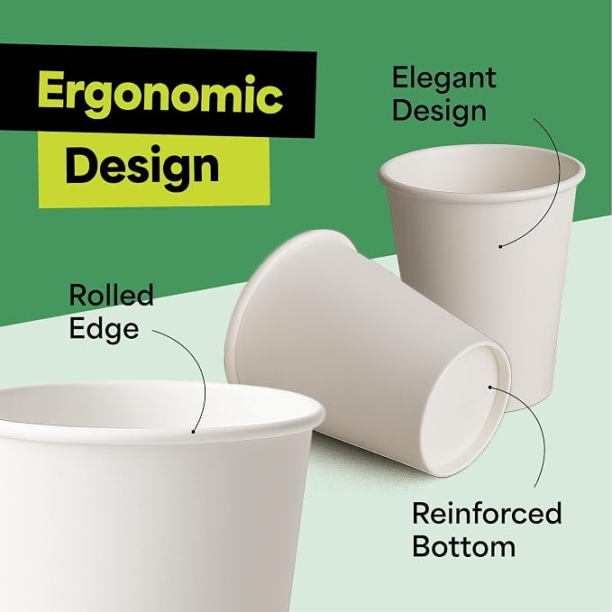 EconoHome 10 oz 50 Pack Disposable Coffee Paper Cups - Image 5