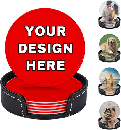 Customized Coasters for Drinks Leather Drink Coaster by YHPHRTA