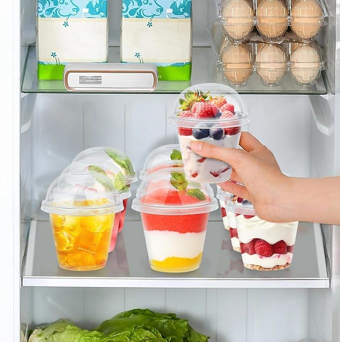 BYSNOW 100 Pack 9 oz Clear Plastic Dessert Cups - Image 5