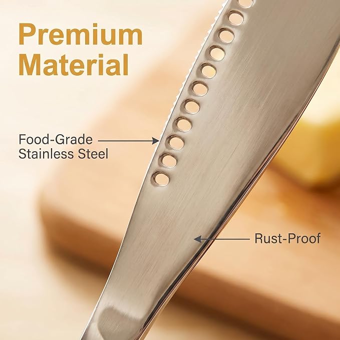 Saiveina 2 Pcs Stainless Steel Butter Knives | 3 in 1 Butter Knife Set - Image 2