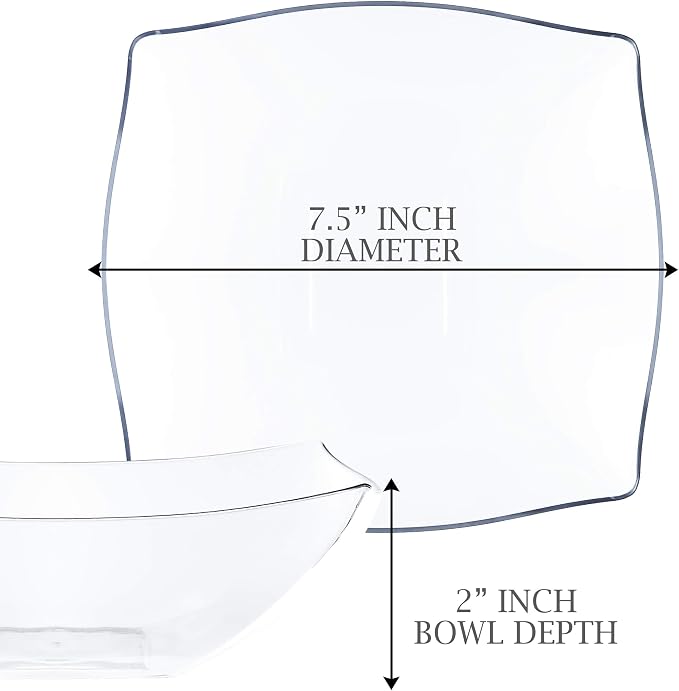 PLASTICPRO Disposable 32 ounce Square Serving Bowls, Party Snack or Salad Bowl - Image 6