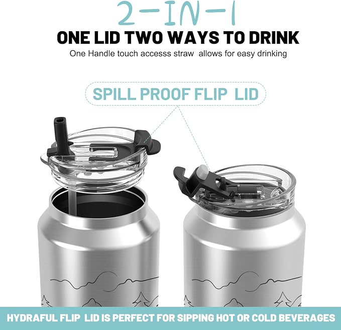 Hydraful 64 oz Tumbler with Handle and Straw - Image 3