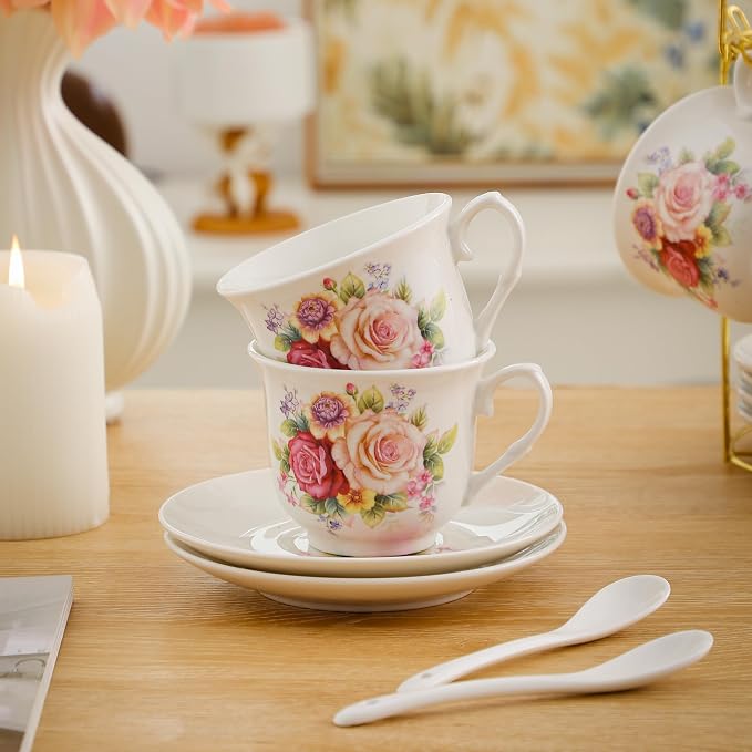 20-Pieces Porcelain Bone china Tea Sets, Tea Gift Sets - Image 7