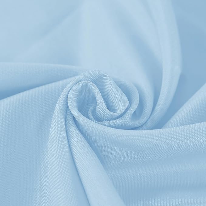 Fokitut 6 Pack Round Tablecloth, 108 Inch, Stain Resistant and Wrinkle Polyester Table Cloth, Fabric Table Cover for Kitchen Dining, Wedding, Party, Holiday Dinner-Blue Mist