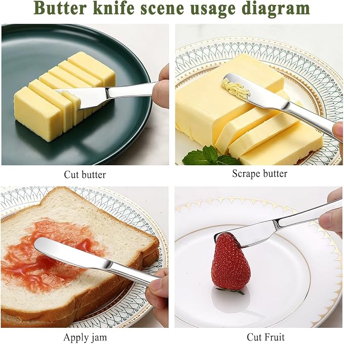 HOMQUEN Stainless Steel Butter Knife, Butter Spreader, Butter Knives, Butter - Image 5
