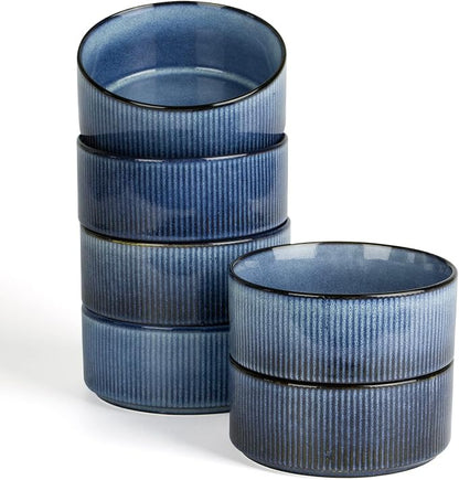 famiware Star Cereal Bowl Set, 23 oz Soup Bowls Set of 6, Nebulas Blue | Double - Image 7