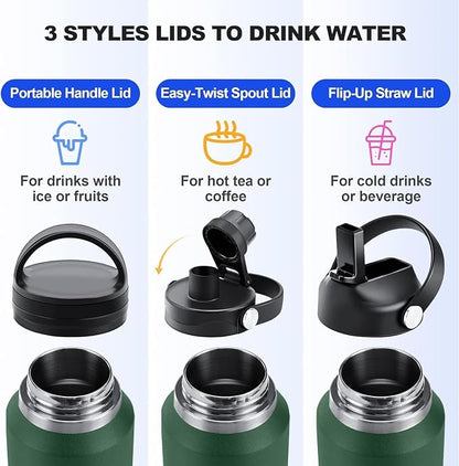 SENDESTAR Water Bottle, Wide Mouth Stainless Steel Vacuum Insulated Double Wall - Image 4