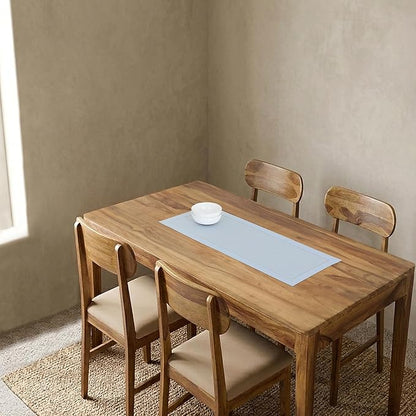 Solino Home 100% Pure Linen Table Runner Blue, Classic Hemstitch 14 x 36 in | - Image 2