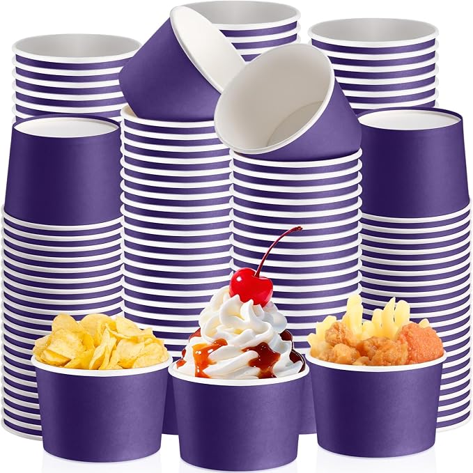 Jingmore Paper Ice Cream Cups 9oz Colored Disposable Dessert Bowls by Jingmore