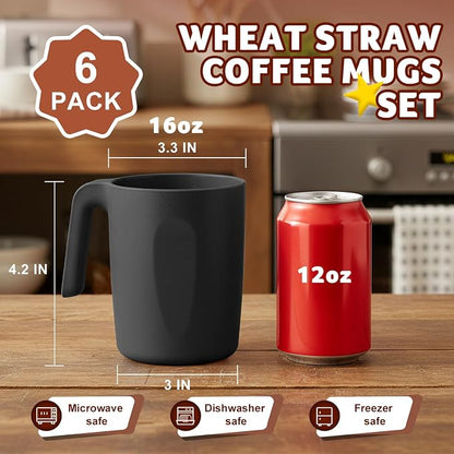 Wheat Straw Coffee Mugs 16 OZ, Unbreakable Drinking Cups - Image 2