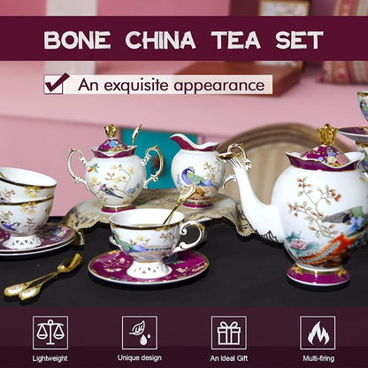 ACMLIFE Bone China Tea Set for Adults - Image 4