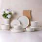 AmorArc Stoneware Dinnerware Sets for 6,Reactive Ceramic Plates and Bowls Set,Highly Chip and Crack Resistant | Dishwasher & Microwave Safe | Round Dishes Set Service for 6 (18pc),Matte White