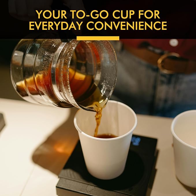 RACETOP 8 oz Disposable Coffee Cups 500 pack, Hot Coffee Cups | Hot/Cold Drinks - Image 6