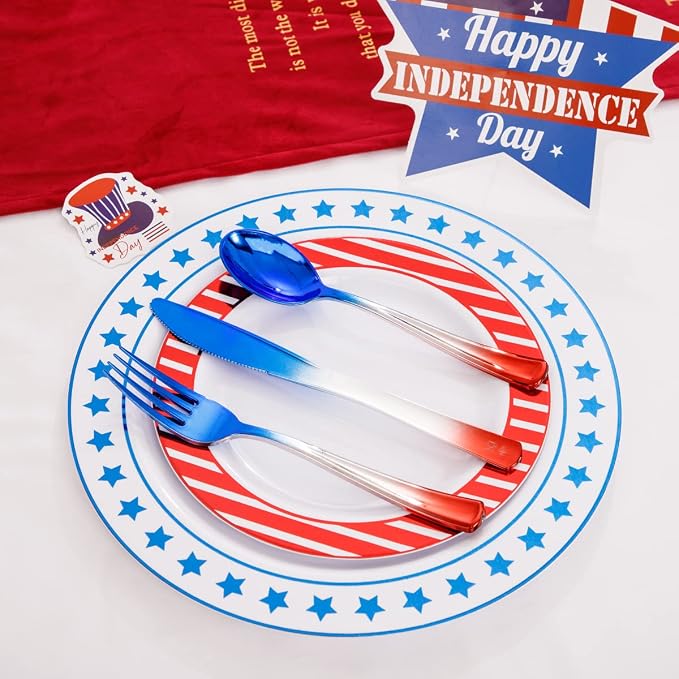 LIYH 180 Pcs 4th of July Plates - Image 3