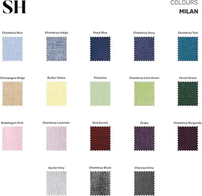 Solino Home Linen Square Tablecloth 52 x 52 Inch - 100% Pure Linen Red Garnet Table Throw - Milan Hemstitch, Machine Washable Table Cloth for Valentines, Winter