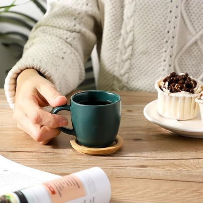 Hasense Stackable Porcelain Mini Espresso Cups and Saucers Set of 6, 4 OZ - Image 5