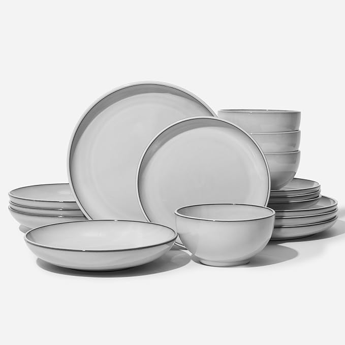16 Piece Double Bowl Dinnerware Sets by Pokini
