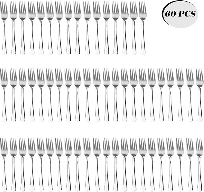 Windsor 60-Piece Set Stainless Steel Dinner Forks, Metal Forks, Food Grade & - Image 7