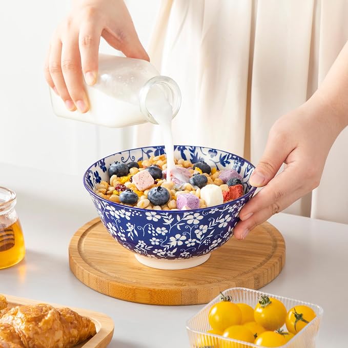 vancasso SELENE 24 oz Ceramic Cereal Bowls, Dishwasher & Microwave Safe - Image 5