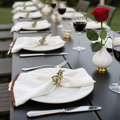 Elephant Napkin Rings Set of 12 Gold Tropical Animal Napkin Ring - Image 5