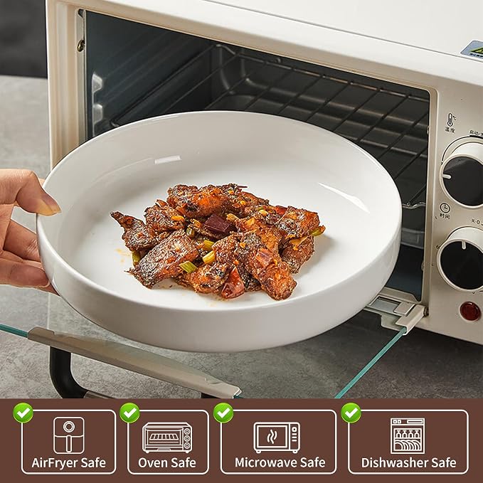8" Ceramic Pasta Bowls Set of 4, - Image 3