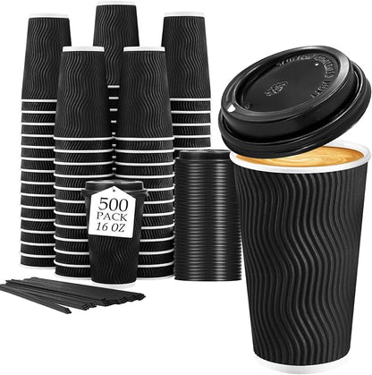 Lamosi 500 Pack 16 oz Disposable Coffee Cups by BuyNow